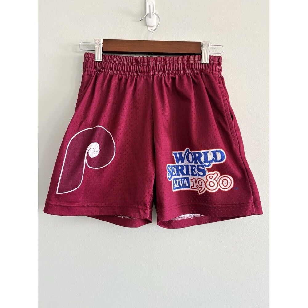 AZVA Philadelphia Phillies MLB 1980 World Series Mesh Drawstring Shorts Small